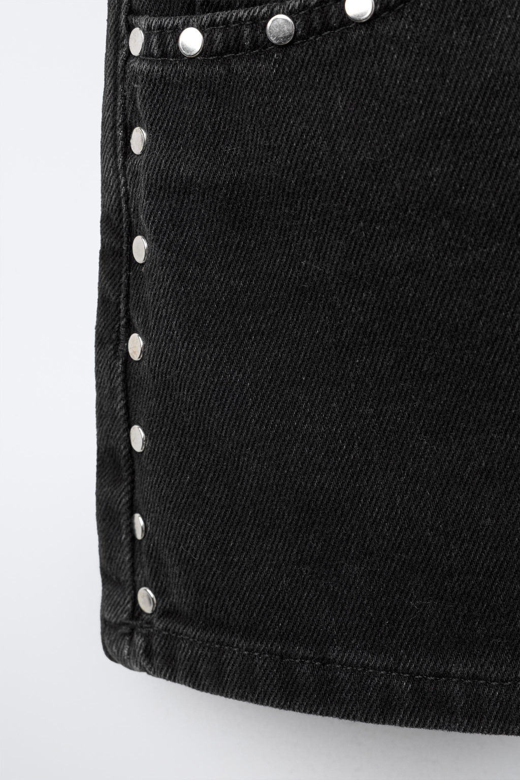 STUDDED DENIM BERMUDA SKIRT - Zara фото 4