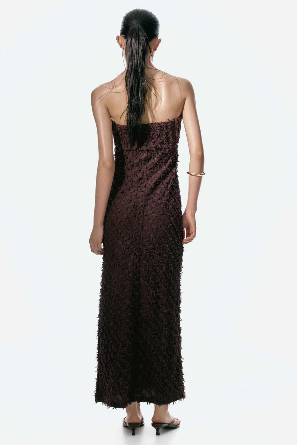 Vestido bandeau con acabado desflecado - H&m фото 5