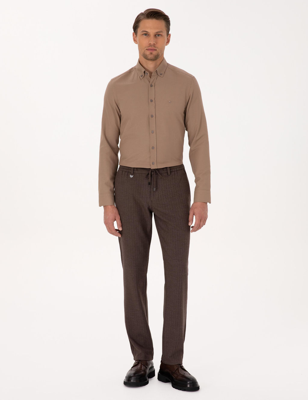 A__k Kahverengi Slim Fit Kuma_ Pantolon - Pierre cardin фото 7