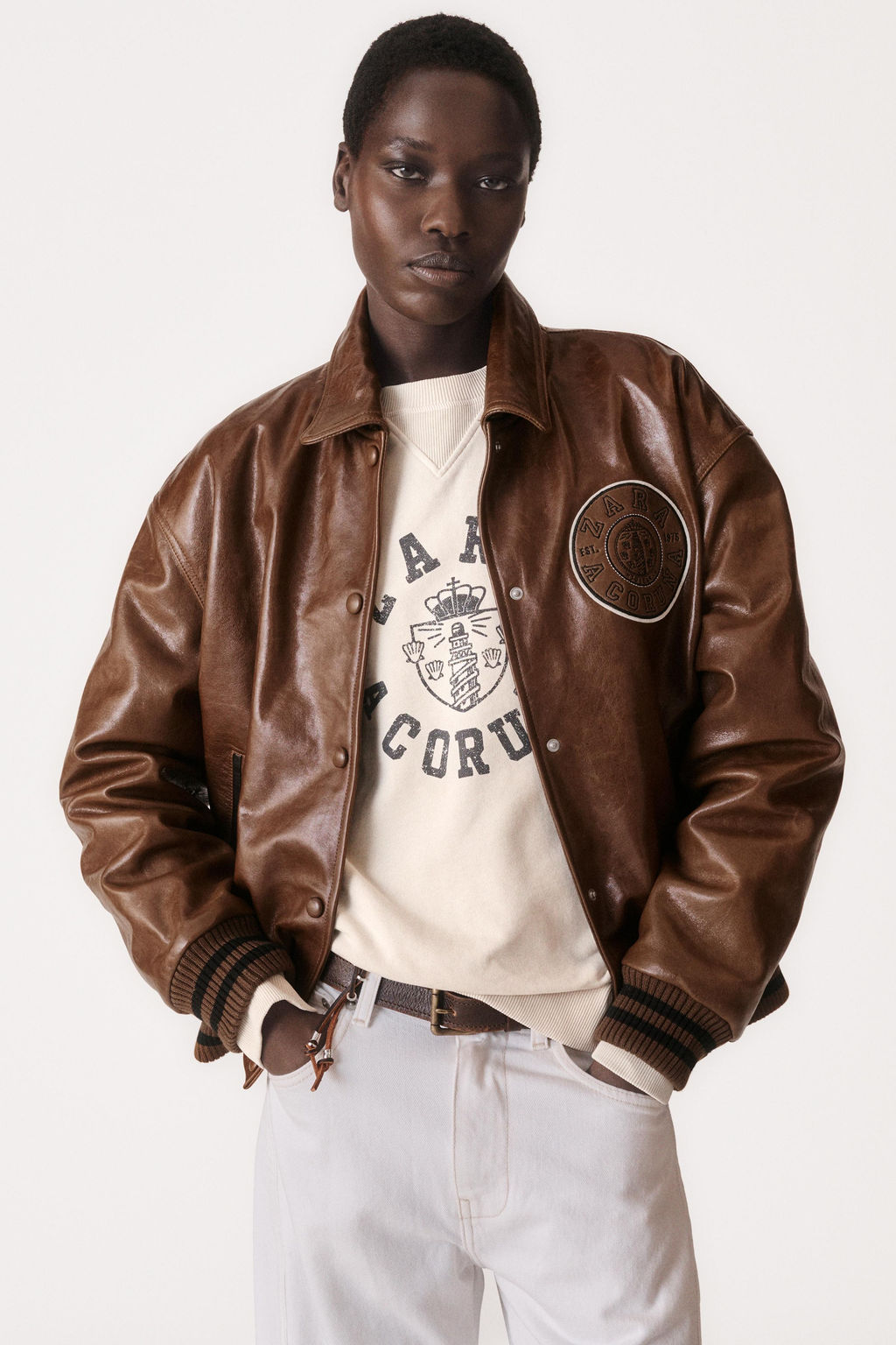 VARSITY 50TH ANNIVERSARY LEATHER BOMBER JACKET
