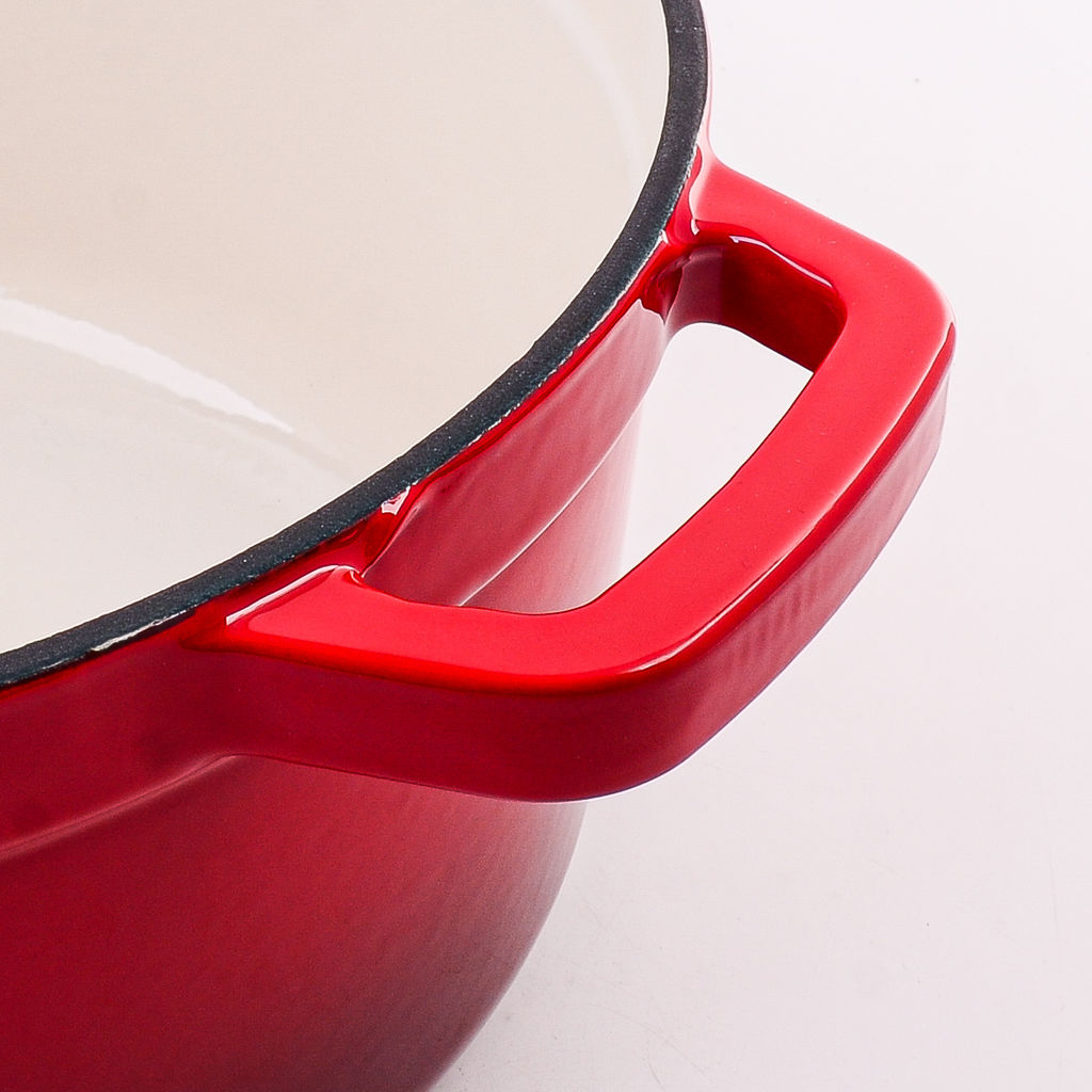 40636 Кастрюля чугун 6,2 л эмаль/покрытие красная MB (х2) - Mayer&boch фото 4