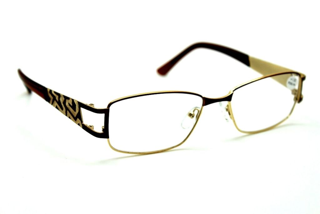 Готовые очки f- FM 046 brown/gold -5,5