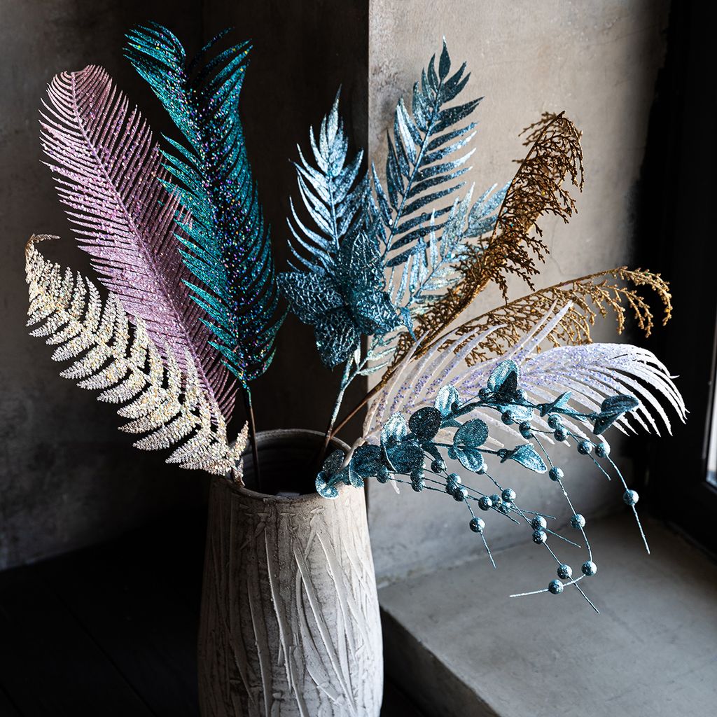 Blumentag VDD-74 Веточка декоративная 6 х 1 шт. 70 см 01 с блестками фото 4