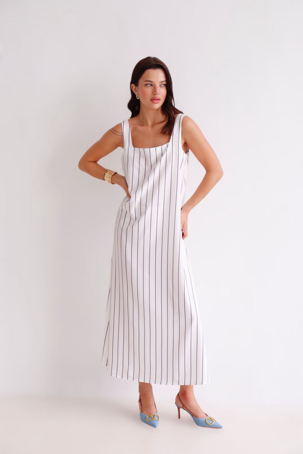 Martichelli Платье белое в полоску  фото 5