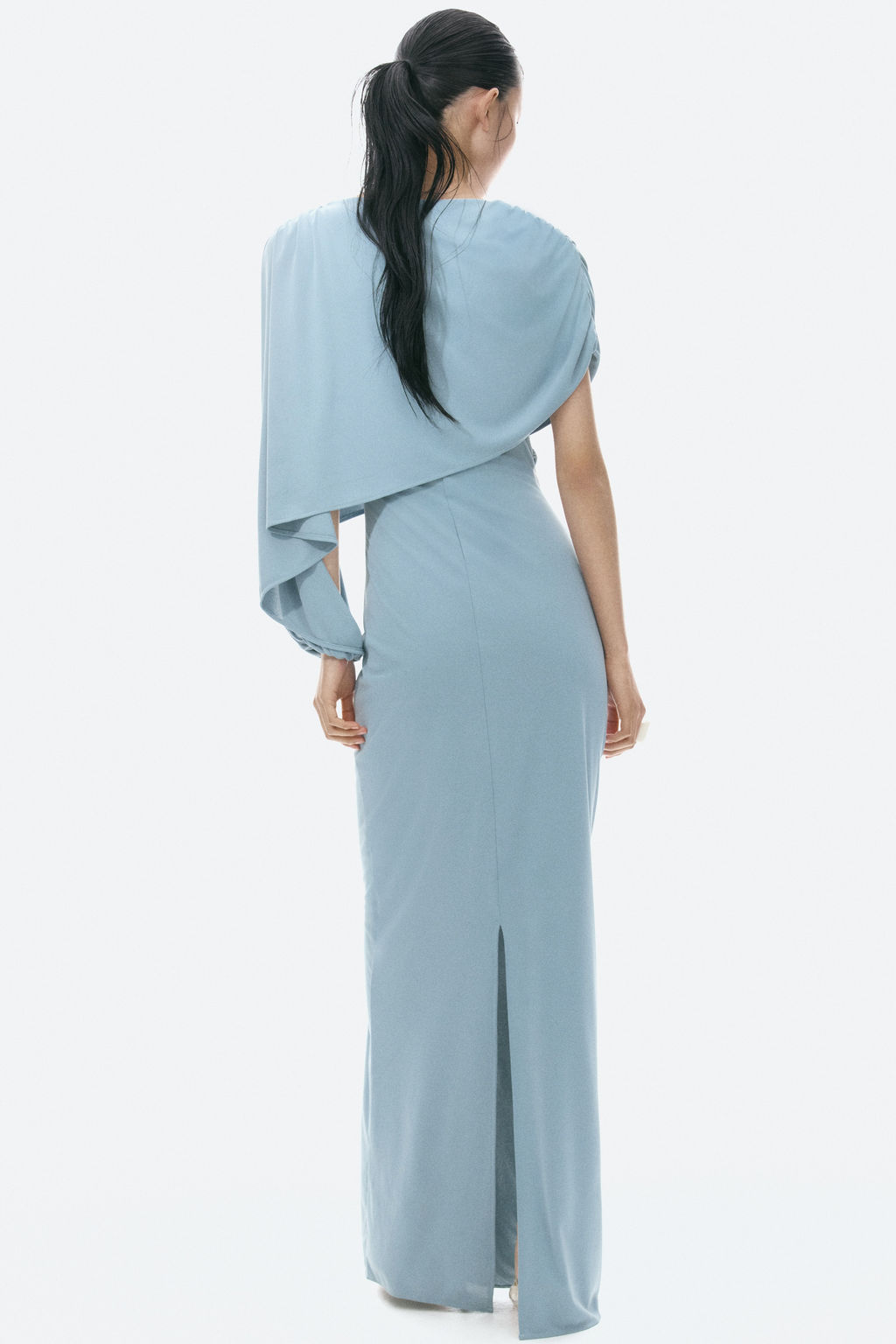 Vestido drapeado con capa decorativa - H&m фото 3