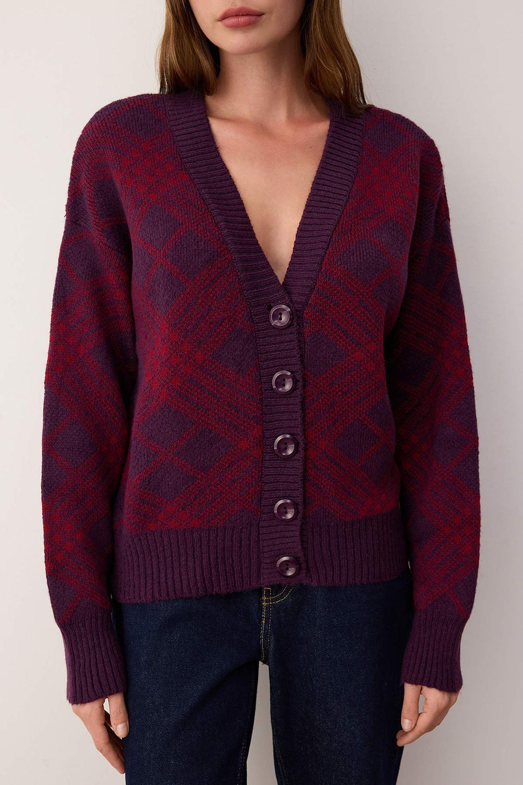 Murdum Yumusak Dokulu Baklava Desenli V Yaka Triko H?rka TWOAW26HI00229 - Trendyolmilla фото 3