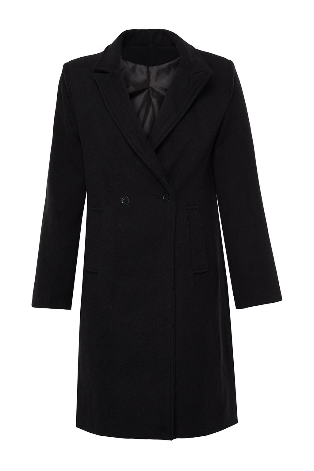 Trendyolmilla Vizon Kruvaze Regular Yunlu Midi Kaban TWOAW25KB00016  фото 8