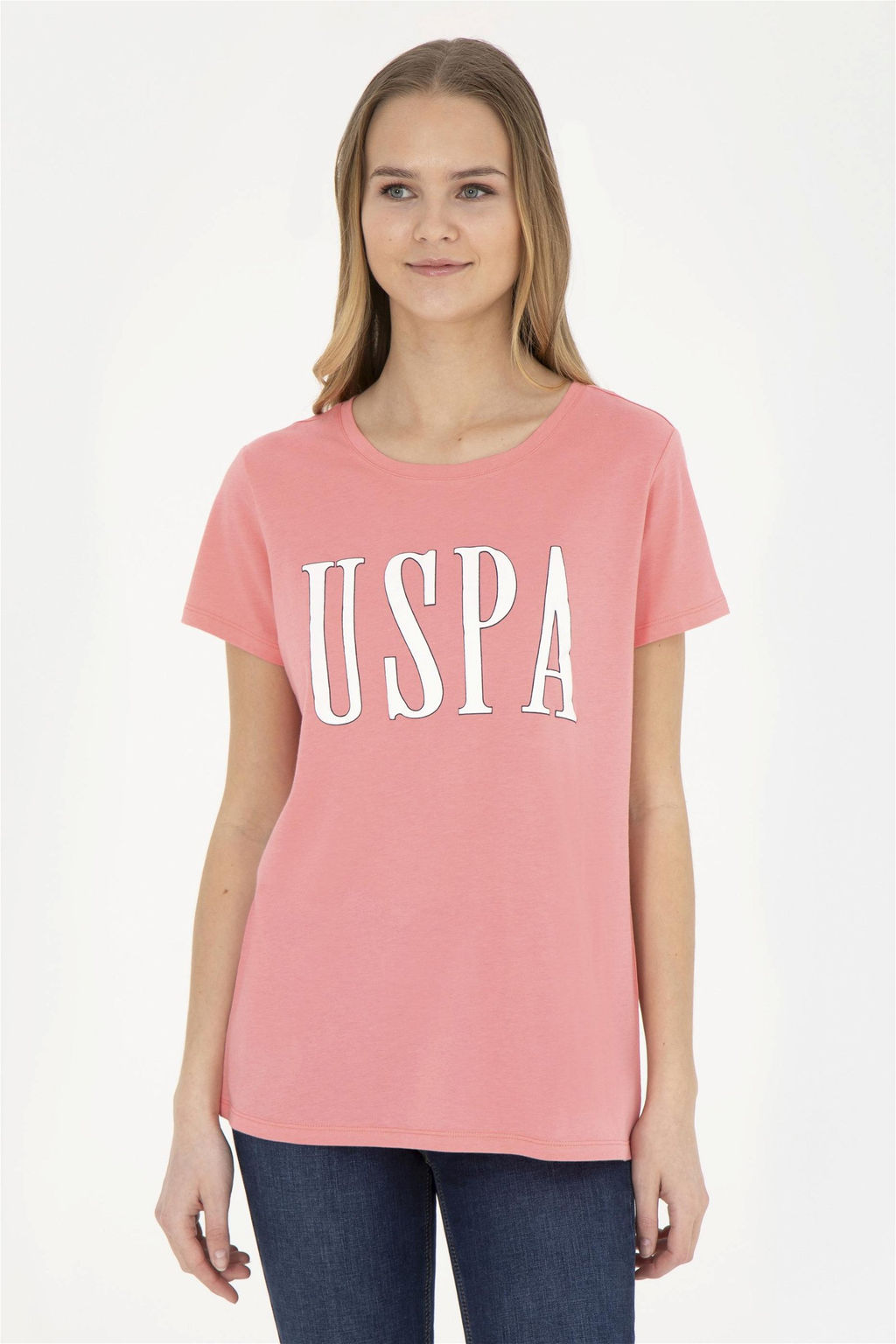 Женская неоново-розовая футболка с круглым вырезом - U.s. polo assn фото 2