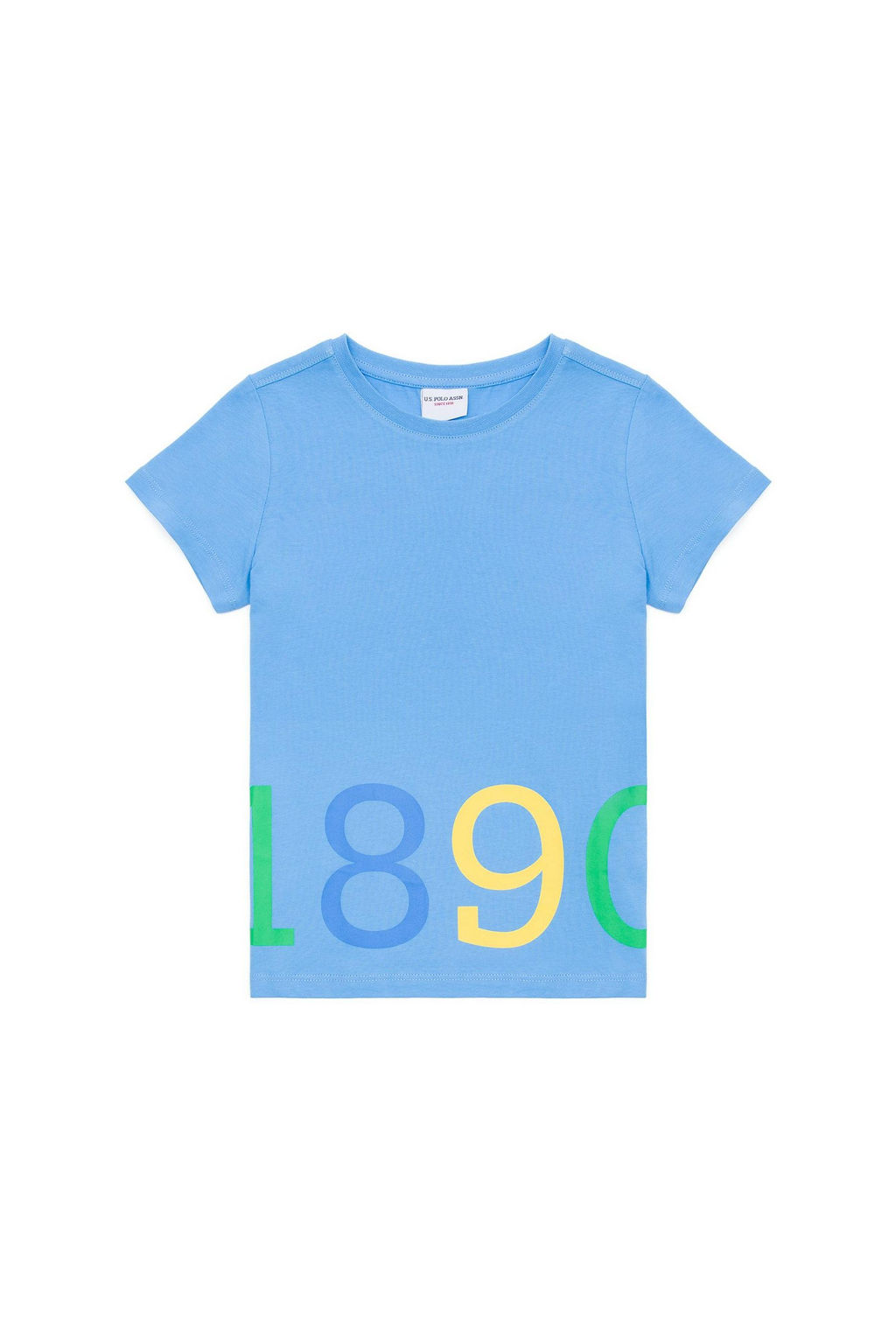 Детская бирюзовая футболка с круглым вырезом Неожиданная скидка в корзине - U.s. polo assn фото 2