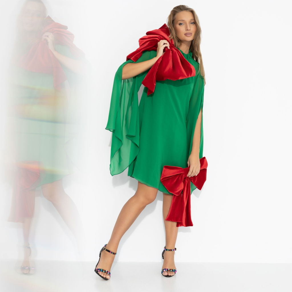 Платье со свободными рукавами, Стильная эйфория (зелёное) - Charutti фото 9