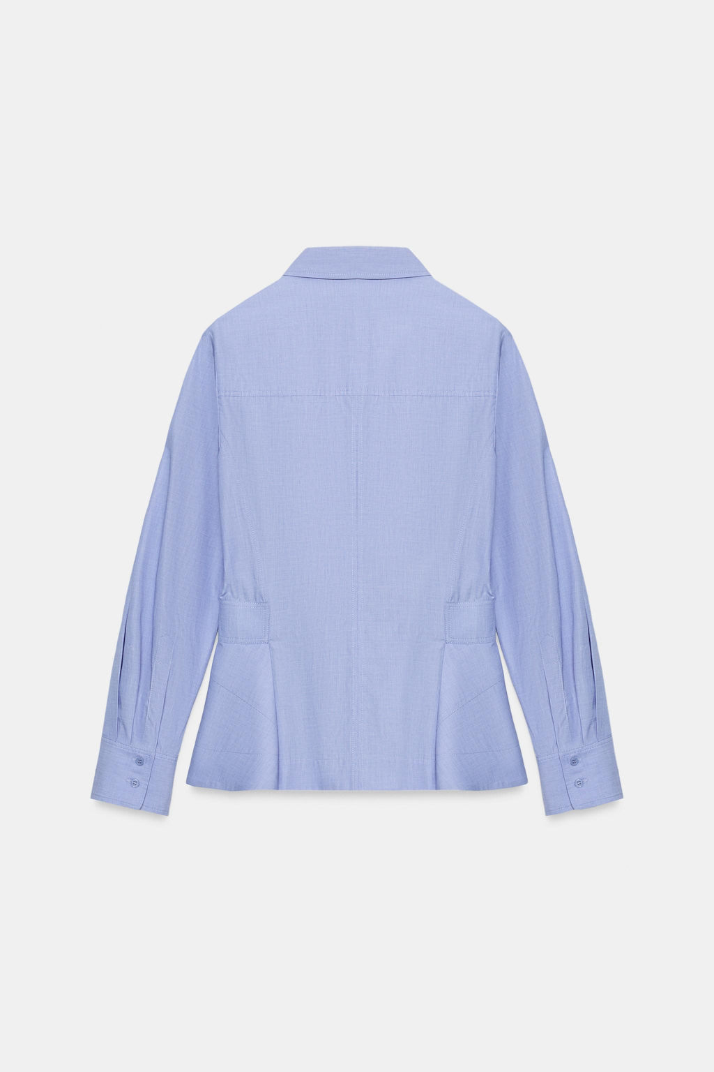 CAMISA POPEL?N PEPLUM ZW COLLECTION / Azul vigor? - Zara фото 8