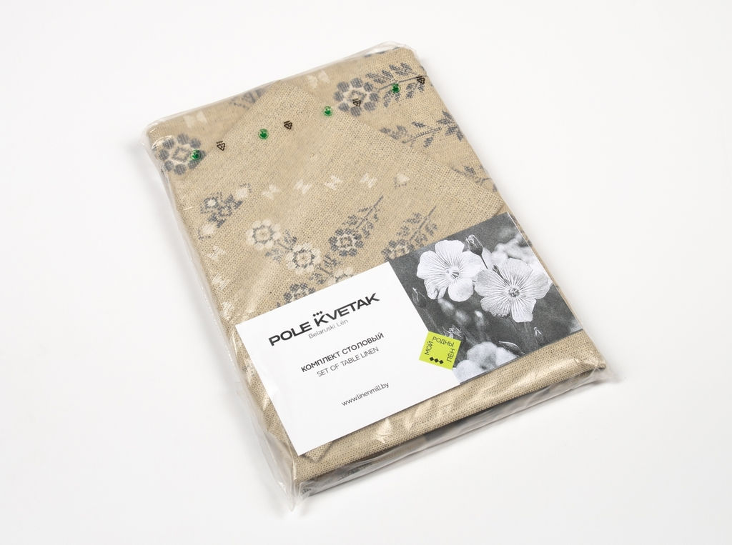 Комплект столовый 24С84-ШР/уп. 45*155 + 4 салф. 30*50 "Кветкi-птушкi" цв. 1 рис. 126