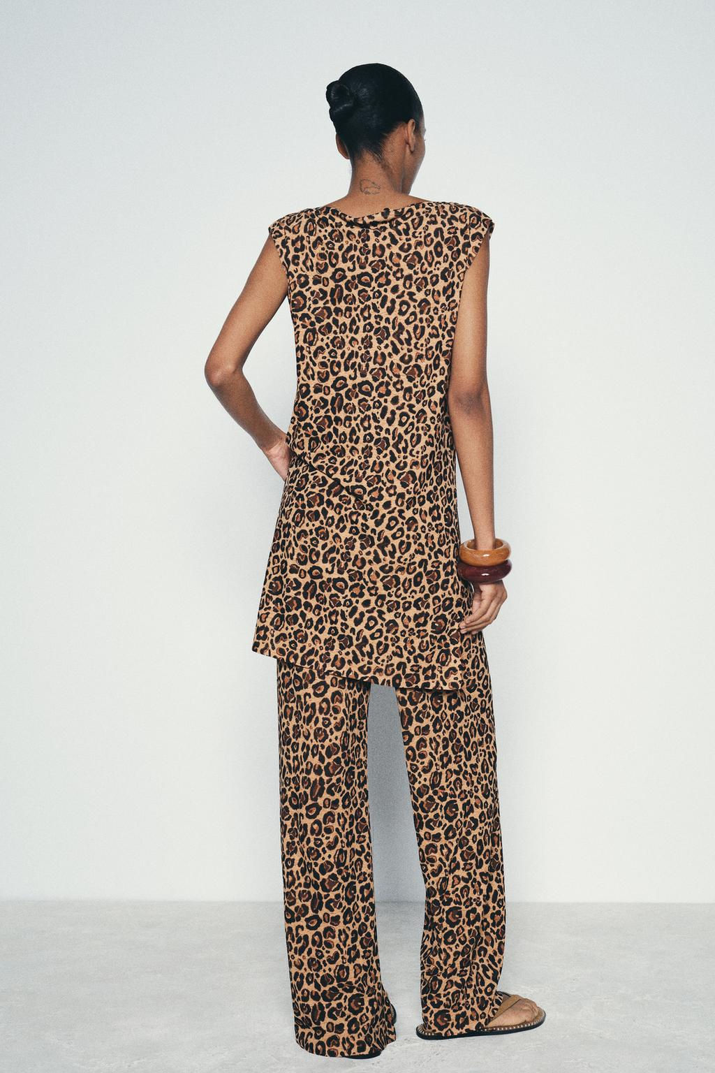 ANIMAL PRINT KNIT TROUSERS - Zara фото 4