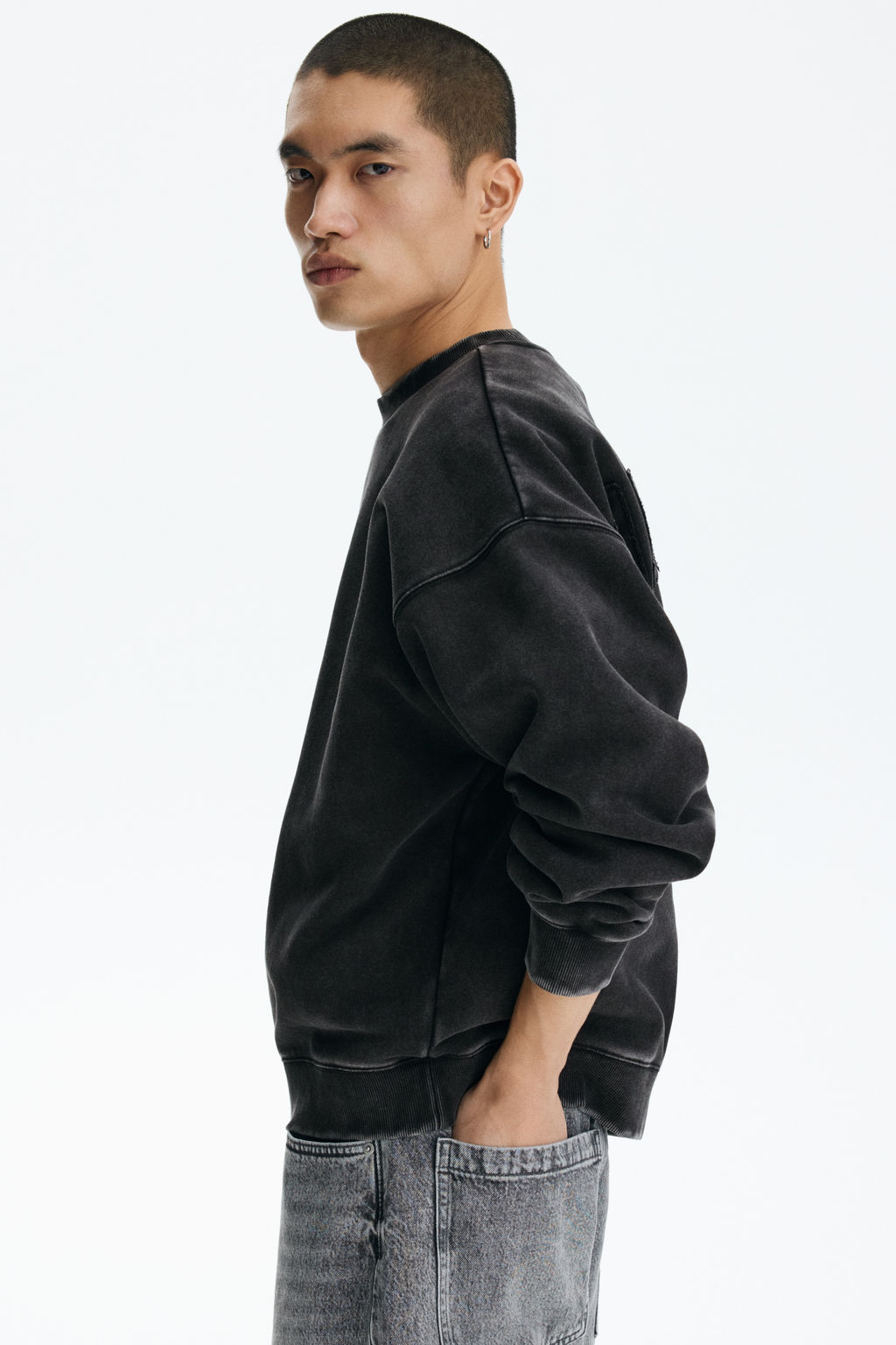 Sudadera con efecto lavado Oversized Fit - H&m фото 6