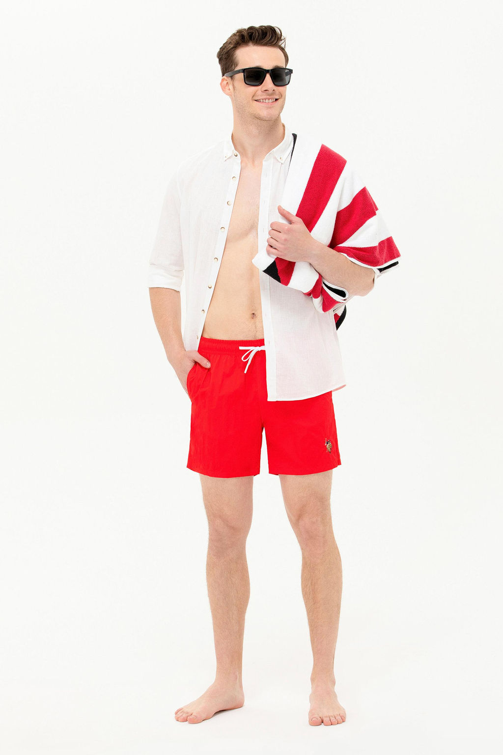 Мужские красные морские шорты - U.s. polo assn фото 2