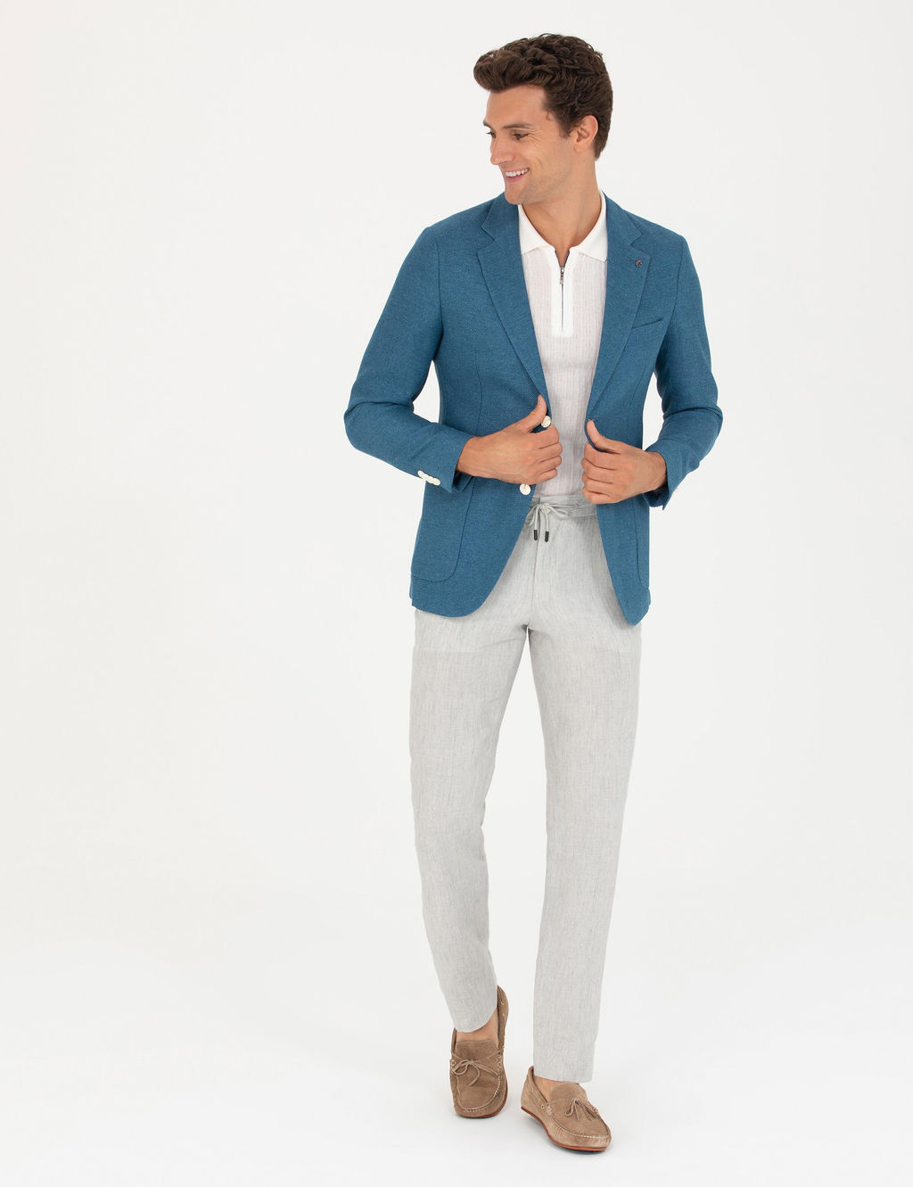 Бирюзовый пиджак узкого кроя - Cacharel фото 4