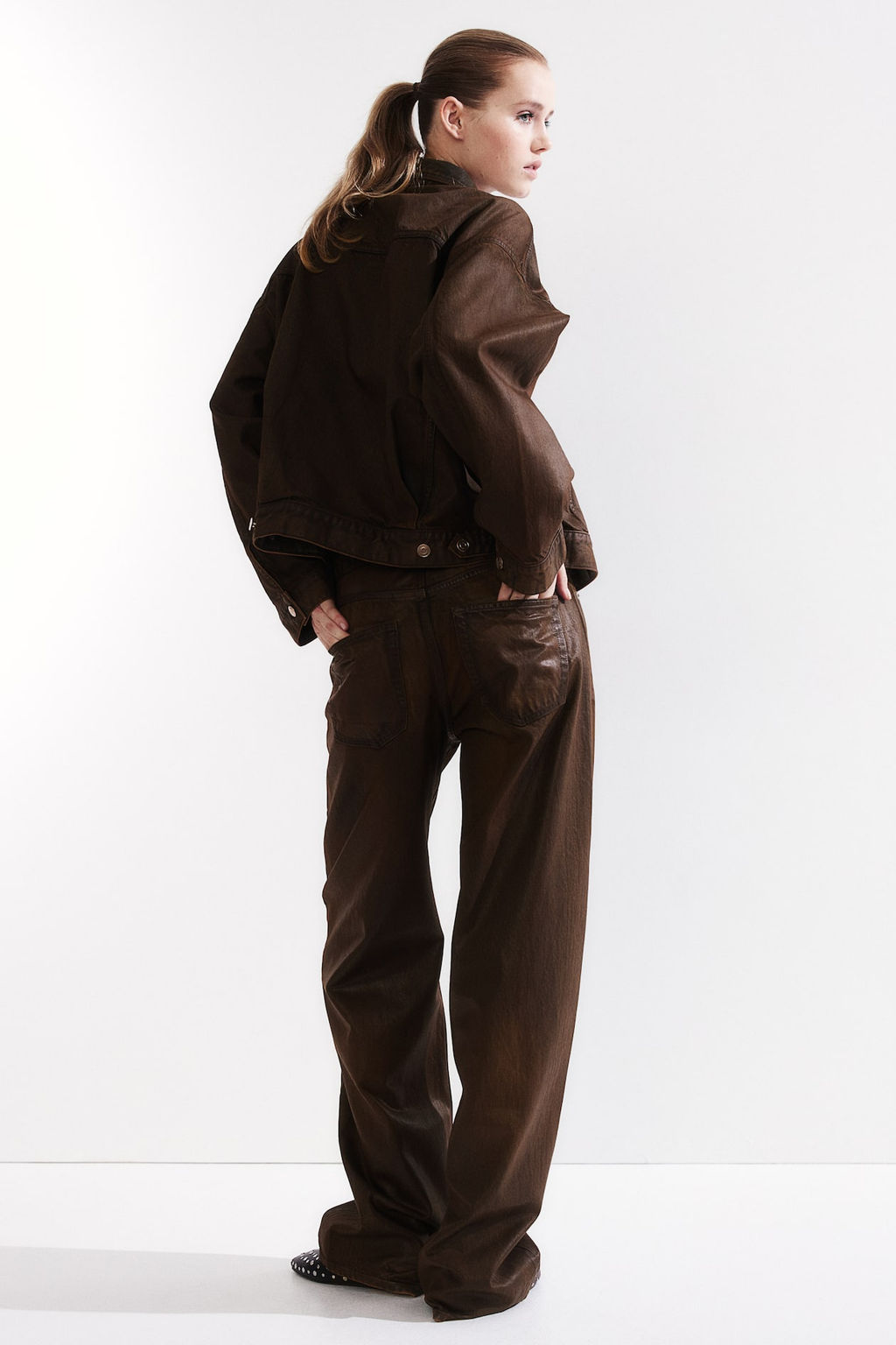 Pantalon revestido de sarga - H&m фото 5