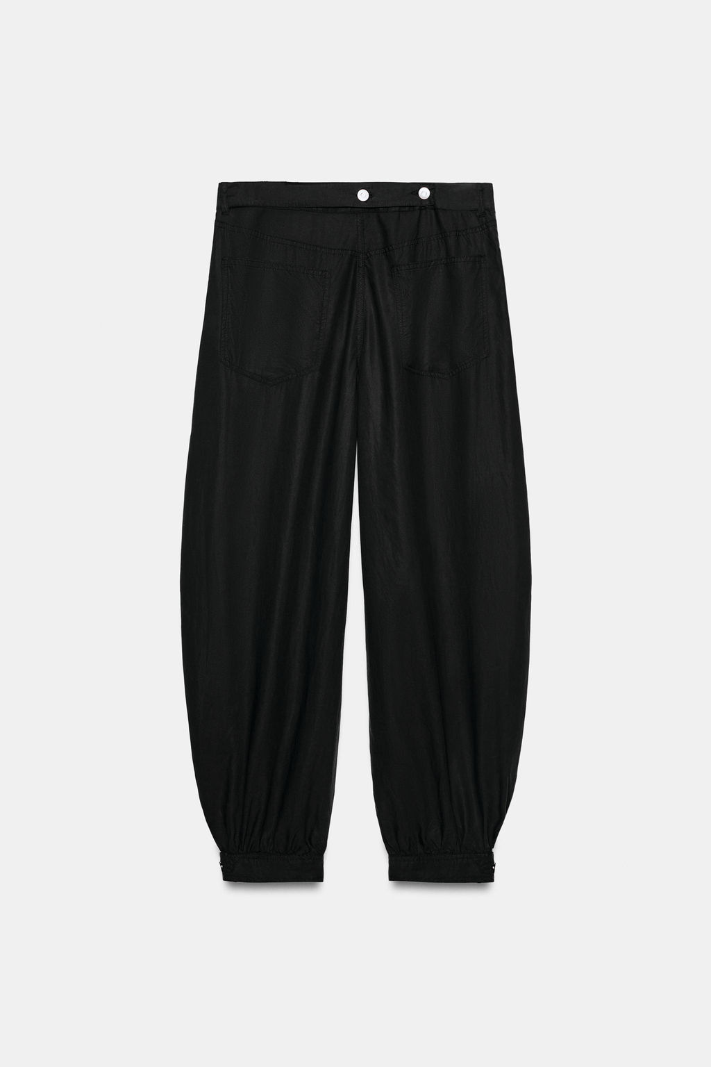 PANTAL?N BALLOON FLUIDO PU?O / Negro - Zara фото 5