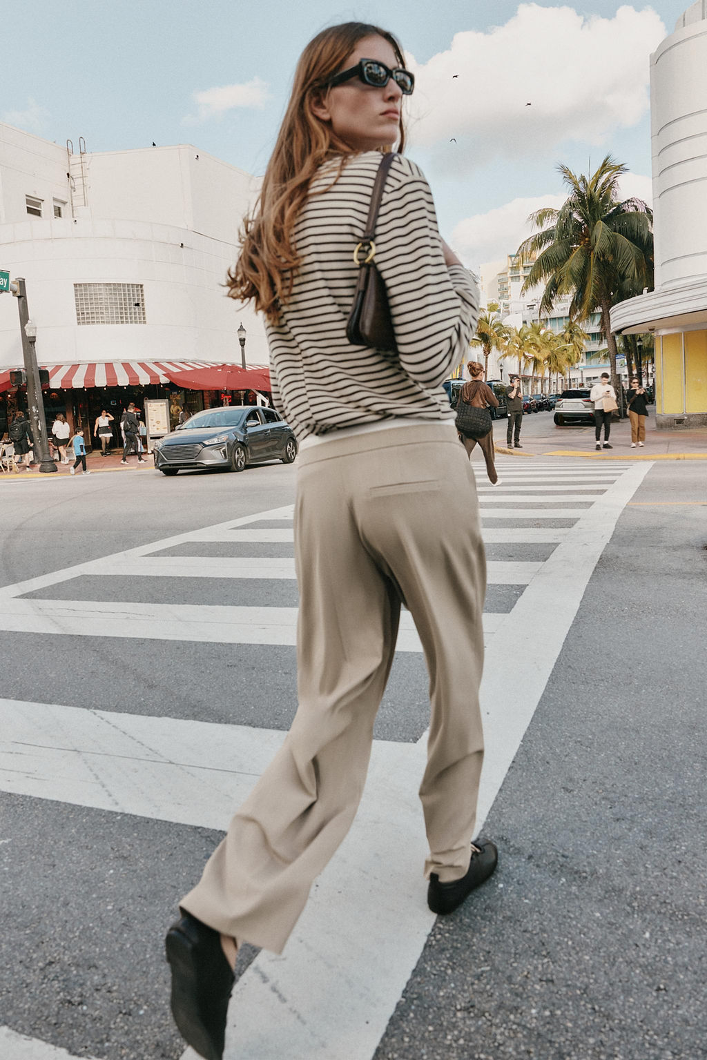 PANTAL?N ANCHO CINTURA DOBLE / Arena - Zara фото 6