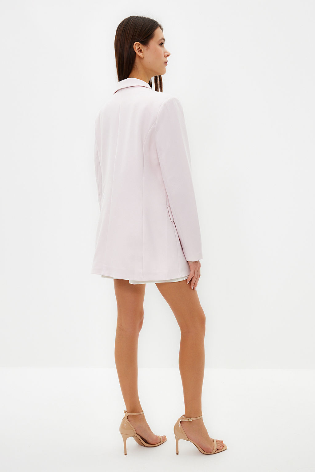 TRENDYOLMILLA Siyah Oversize Astarl? Kruvaze Kapama Dokuma Blazer Ceket TWOAW21CE0145  фото 30