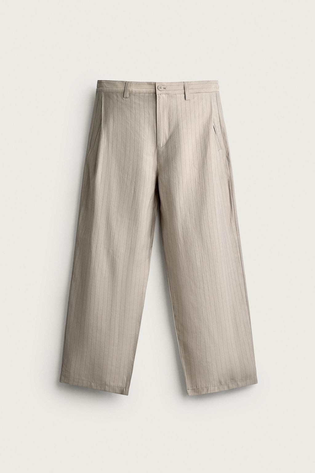 PANTAL?N FLUIDO PLIEGUES LATERALES / Gris / Tostado - Zara фото 11