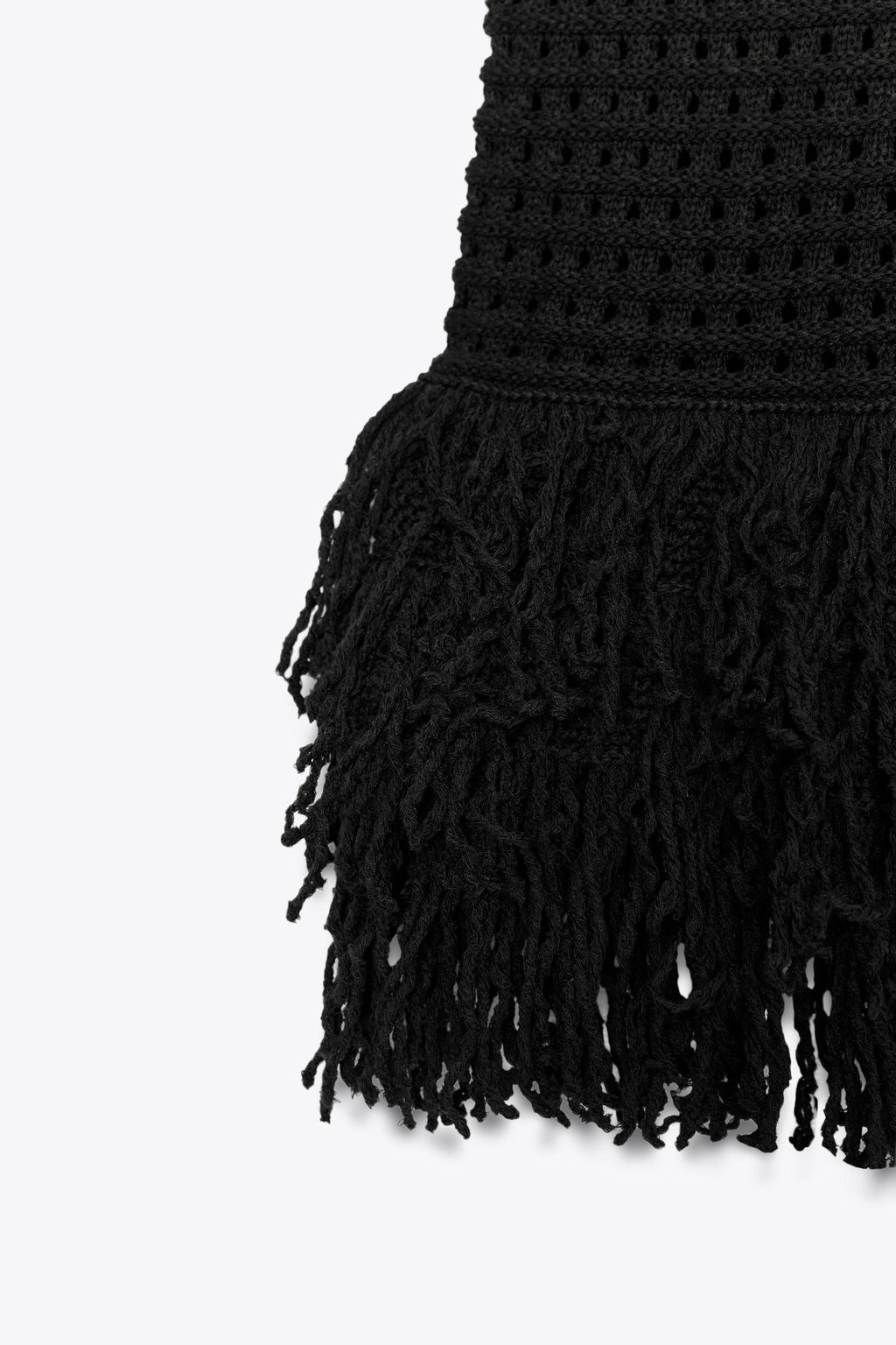 CHECK KNIT TOP WITH FRINGING - Zara фото 5