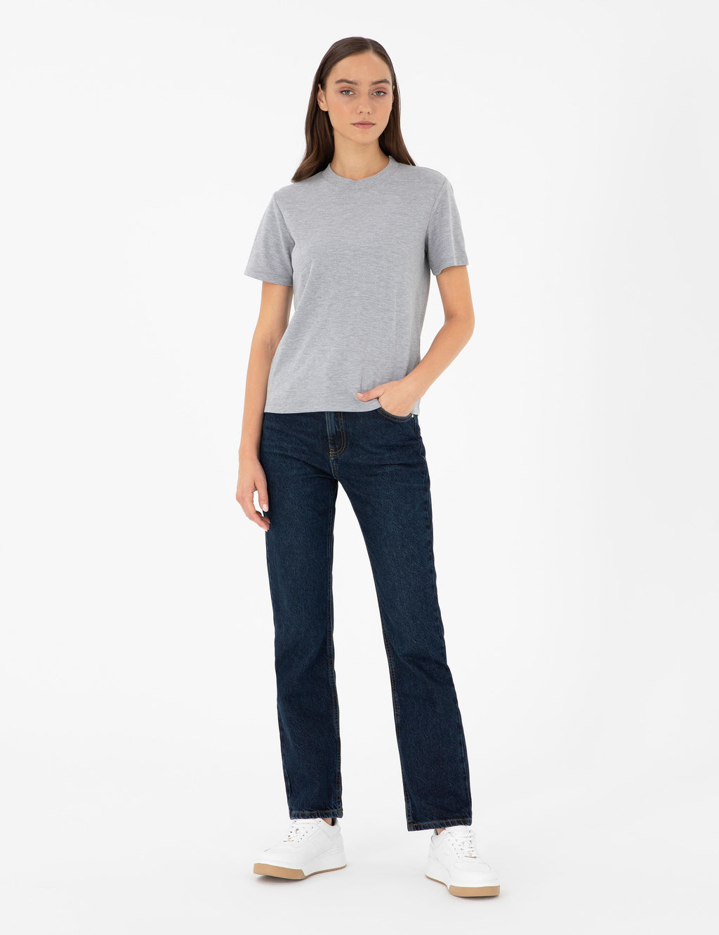 Gri Melanj Slim Fit Ti__rt - Pierre cardin фото 4