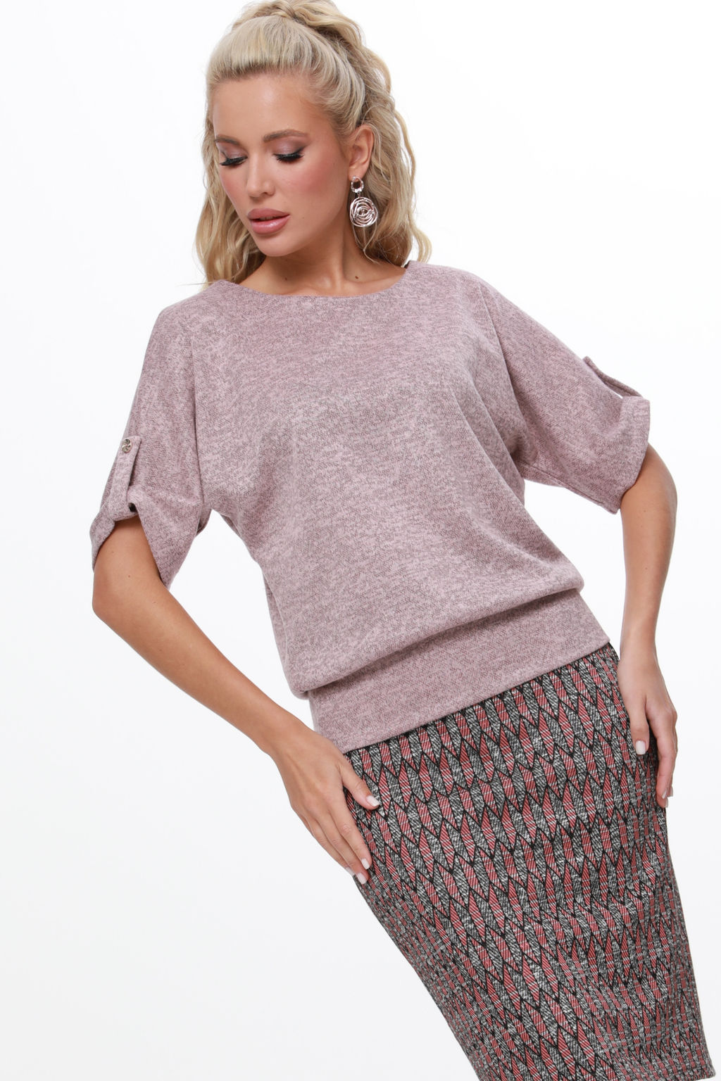 Костюм серо-розовый с разноцветной юбкой - Dstrend фото 4