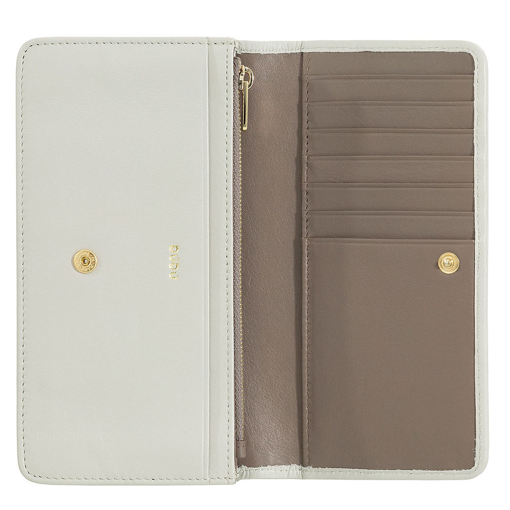 Итальянский женский кожаный кошелек DuDu серии Canarie | жемчужный серый - Dudubags фото 3