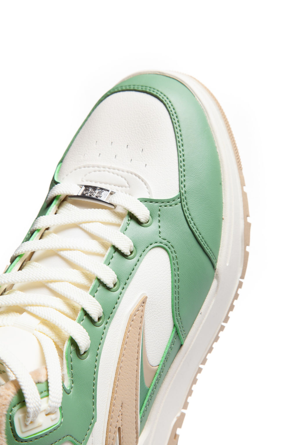 Кеды повседневные утепленные Зеленый/Бежевый/Коричневый