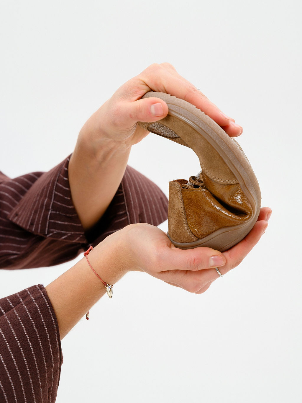 Босоногие туфли 188.natabr.Карамельный наплак+карамельная замша