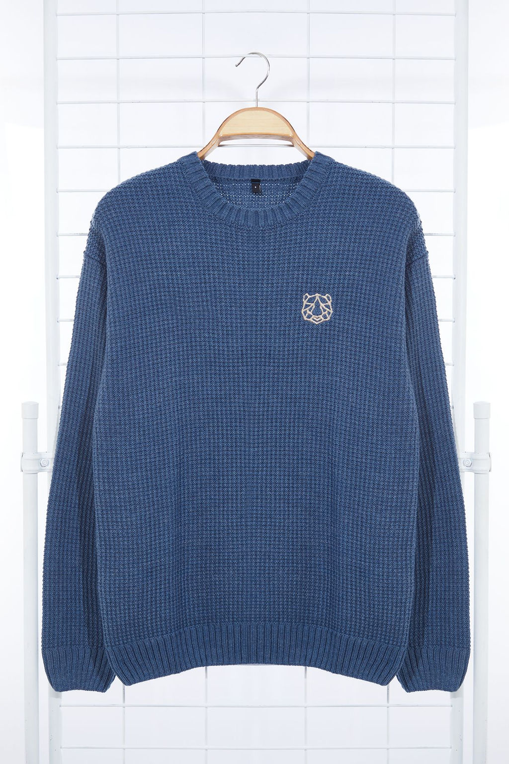 Indigo Oversize Bisiklet Yaka Dokulu Kazak TMNAW24KZ00032