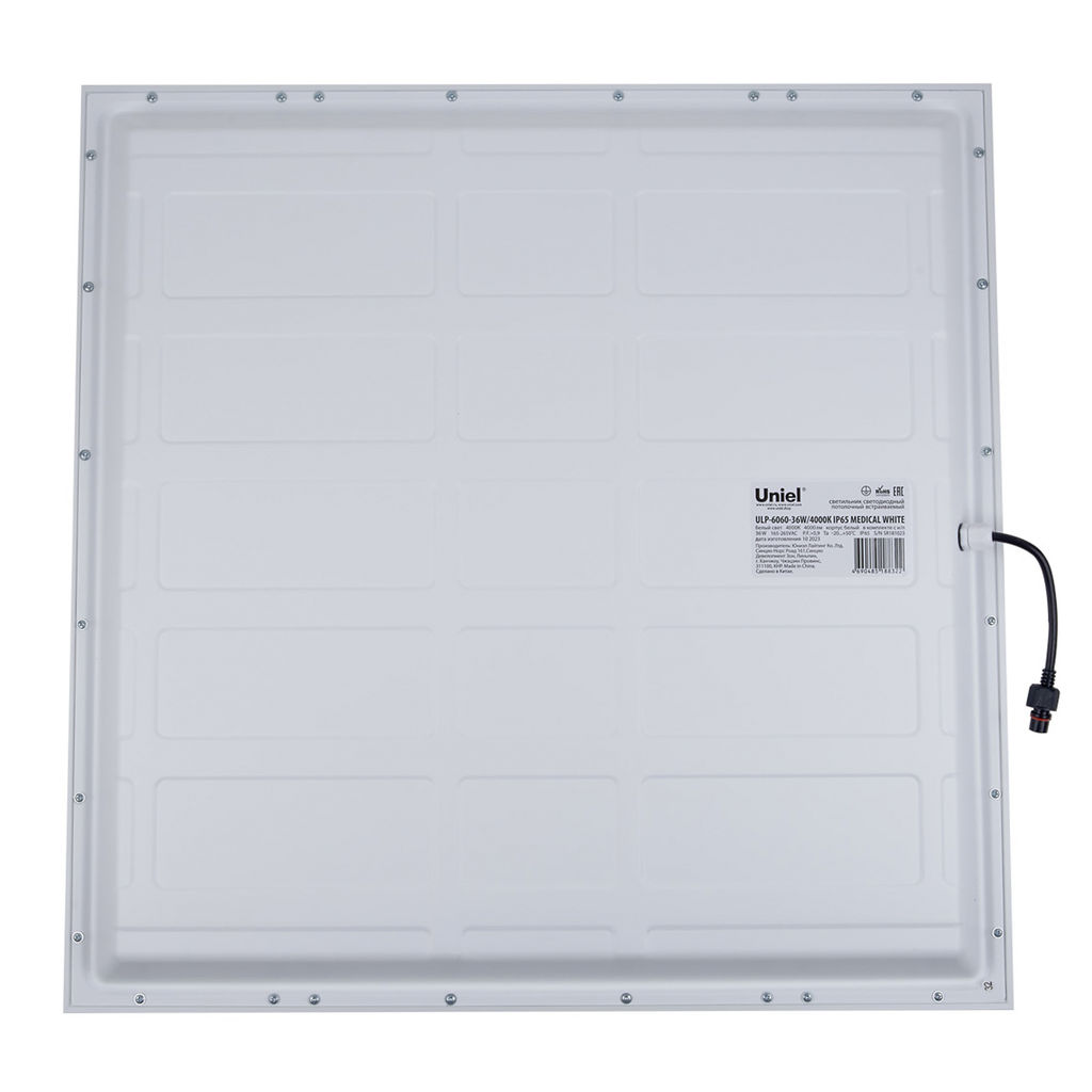 ULP-6060-36W/4000К IP65 MEDICAL WHITE Светильник светодиодный потолочный универсальный. Белый свет (4000K). 4000Лм. Корпус белый. В комплекте с и/п. ТМ Uniel