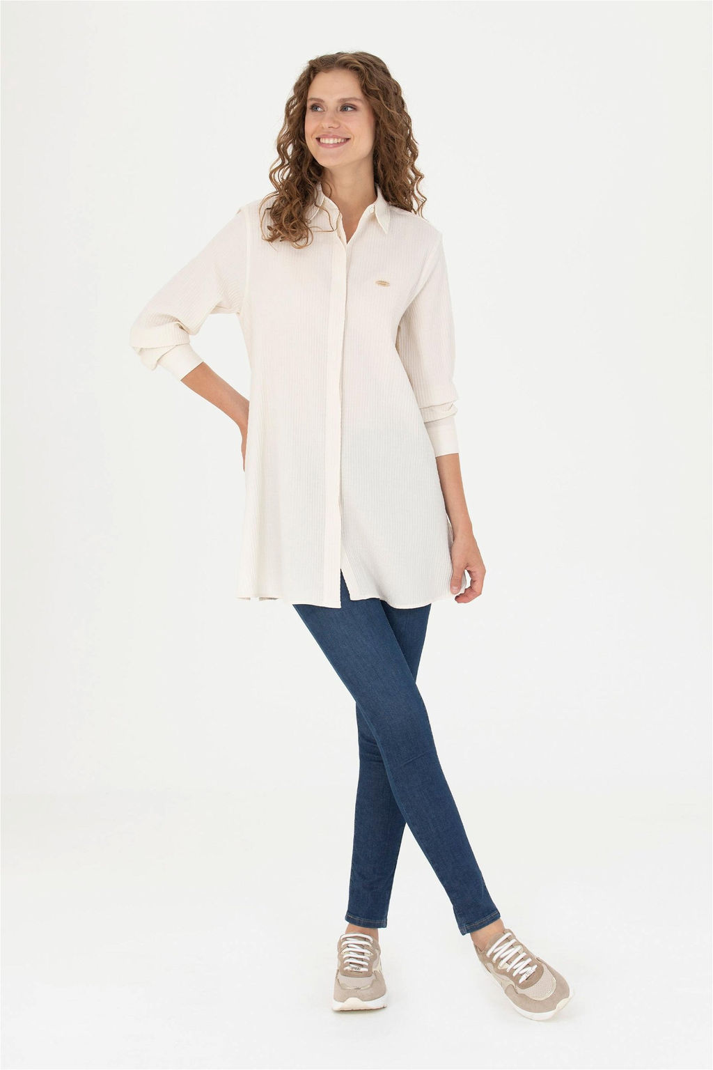 U. S. Polo Assn Женская рубашка с длинным рукавом цвета экрю - U.s. polo assn фото 11