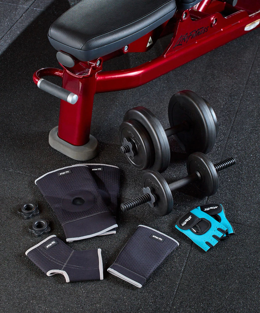 Гриф гантельный BASEFIT BB-106 d=25 мм, пластиковый, с пластиковыми замками, 40 см