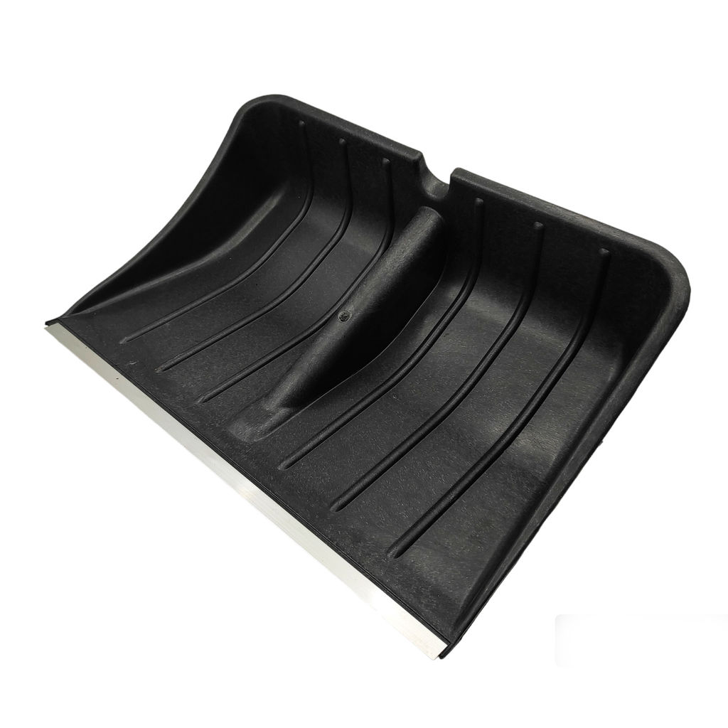 Лопата снеговая "Медведь" п/эт. черная,с ал.накл.,с ал.чер.,ручкой "Элита",доп.ручк на чер.500х380мм