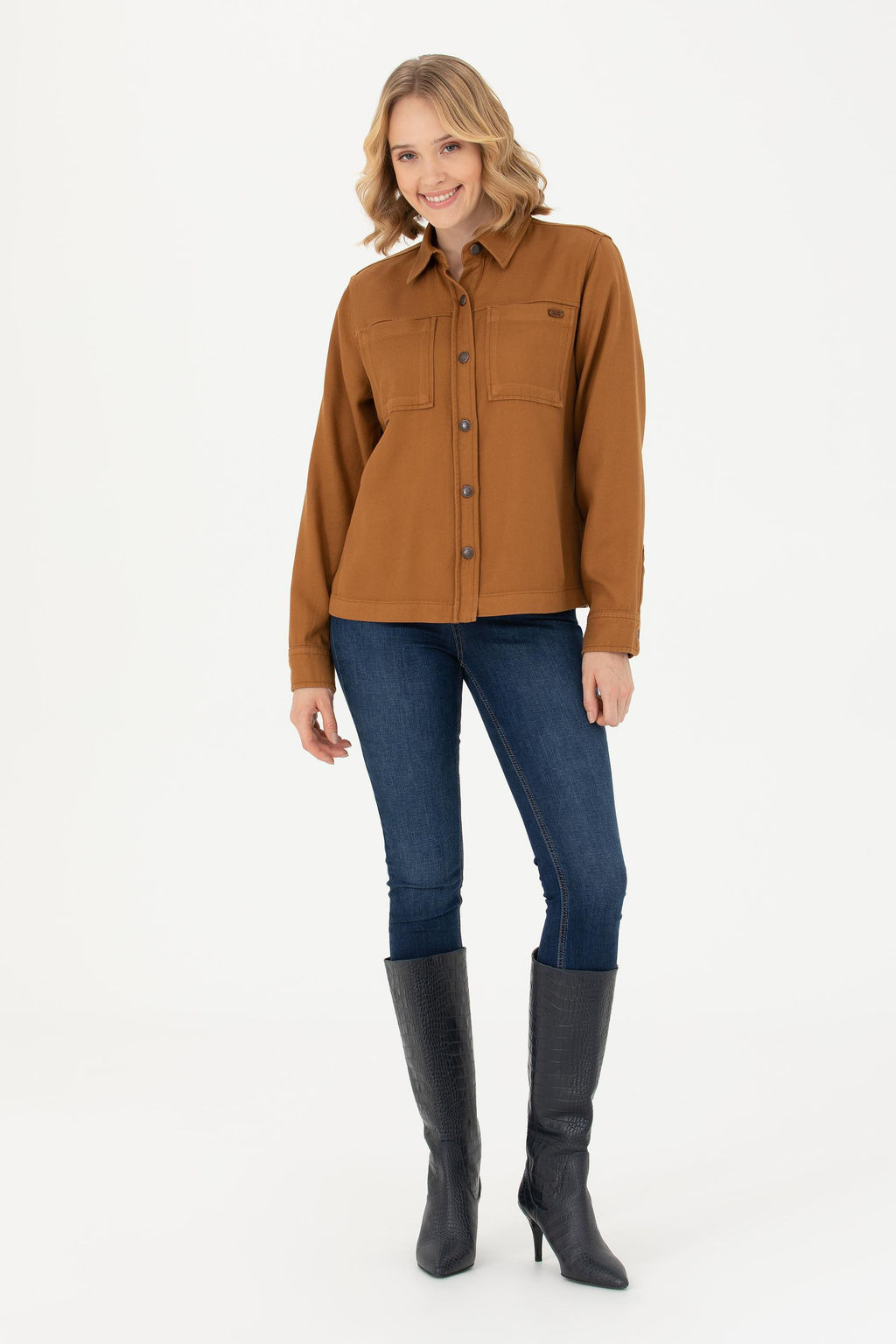 Женская рубашка с длинным рукавом кокосового цвета - U.s. polo assn фото 17