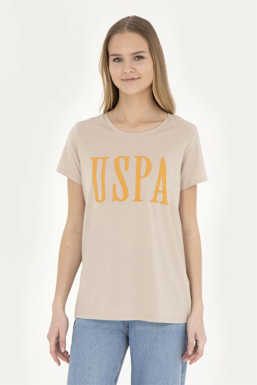 U. S. Polo Assn / Женская футболка светло-хаки с круглым вырезом - U.s. polo assn фото 3