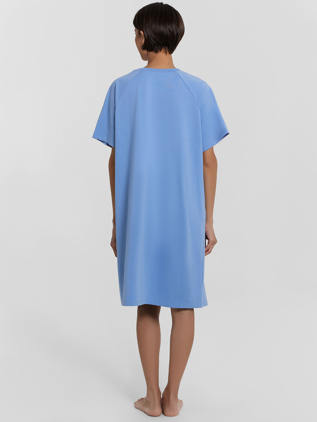 Сорочка ночная женская синяя с принтом и надписью не жизнь, а сплошлой упс... - Mark formelle фото 3