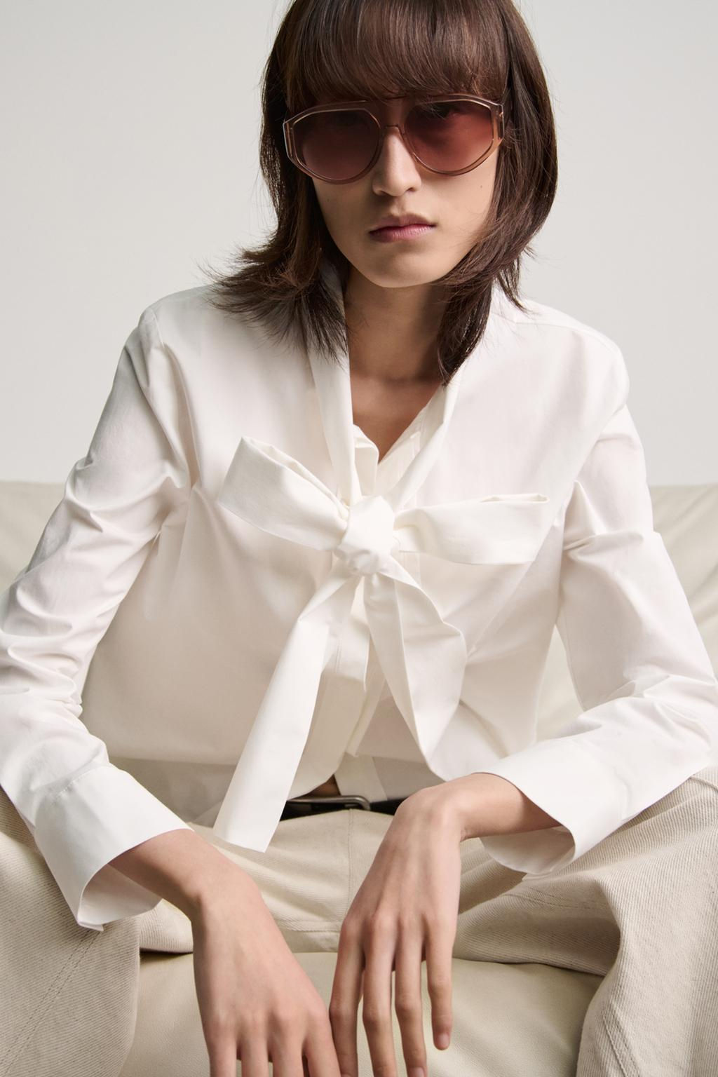 BOW BLOUSE ZW COLLECTION - Zara фото 6