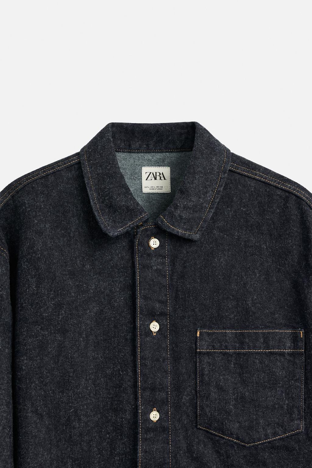 BRUSHED TEXTURE DENIM SHIRT - Zara фото 12