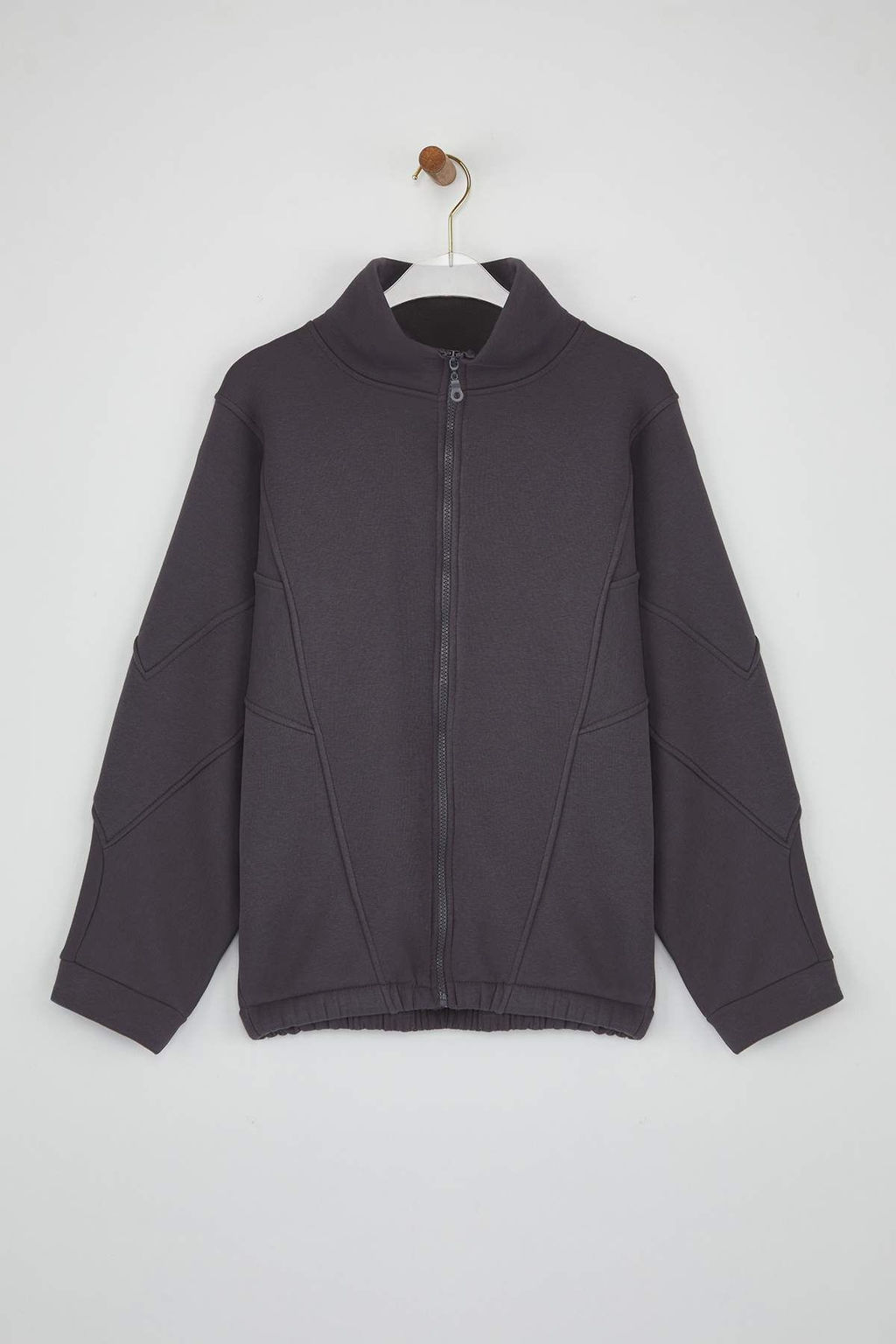 Antrasit Fermuarl? Dikis Detayl? Dik Yaka Bomber Orme Sweatshirt TWOAW26SW00037