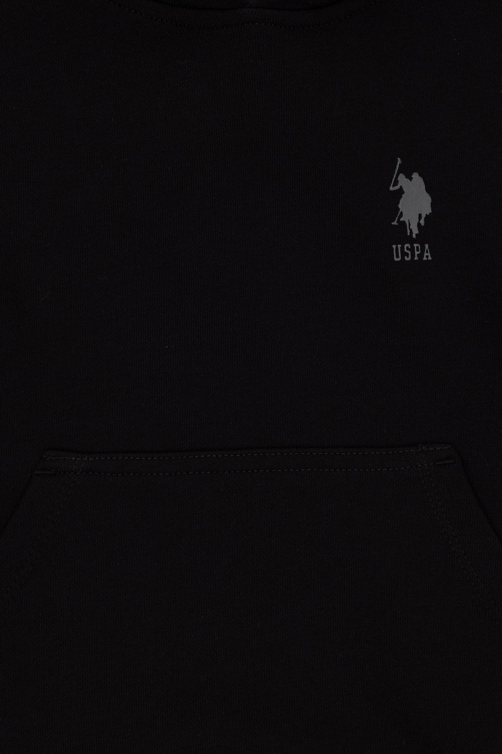 Erkek _ocuk Siyah Basic Kap__onlu Sweatshirt