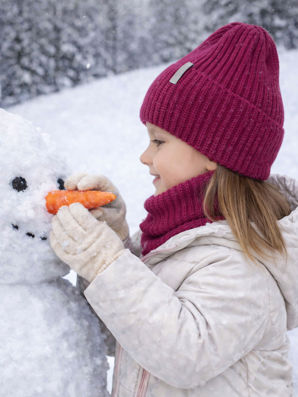 Комплект вязаный малина