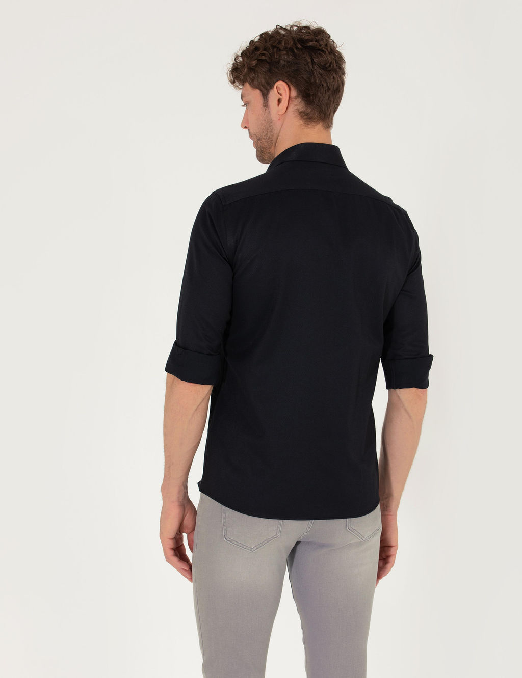 Siyah Slim Fit Uzun Kollu G_mlek - Pierre cardin фото 5