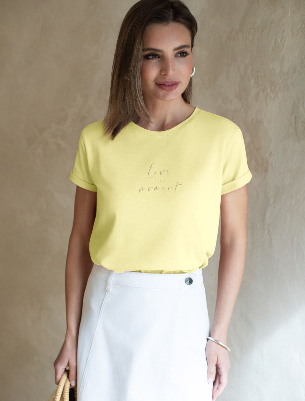 Футболка Vilatte D49.146 хлопок с эластаном лимонная  фото 2