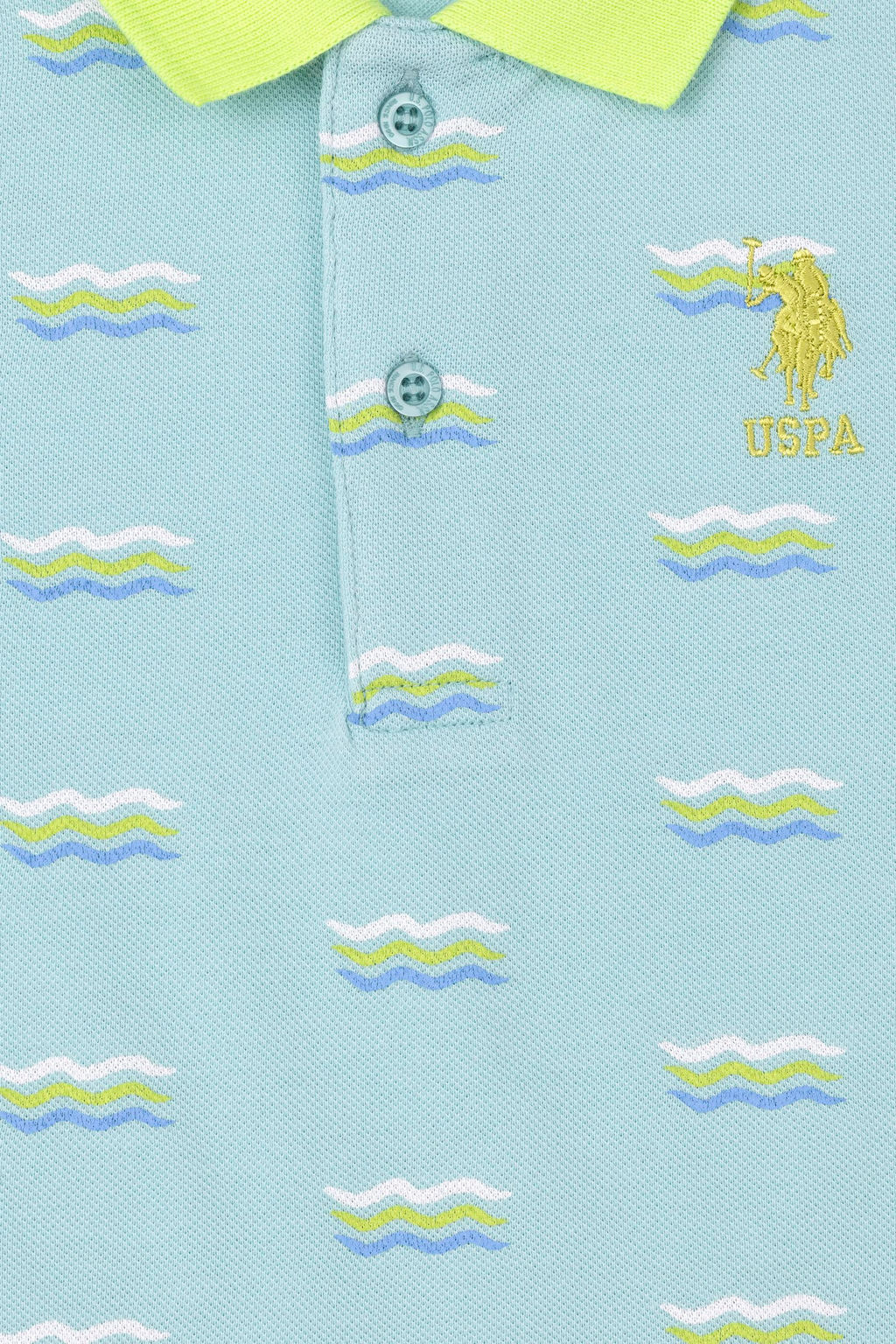 Футболка-поло U.S. Polo Assn для мальчиков зелёная из хлопка  фото 14