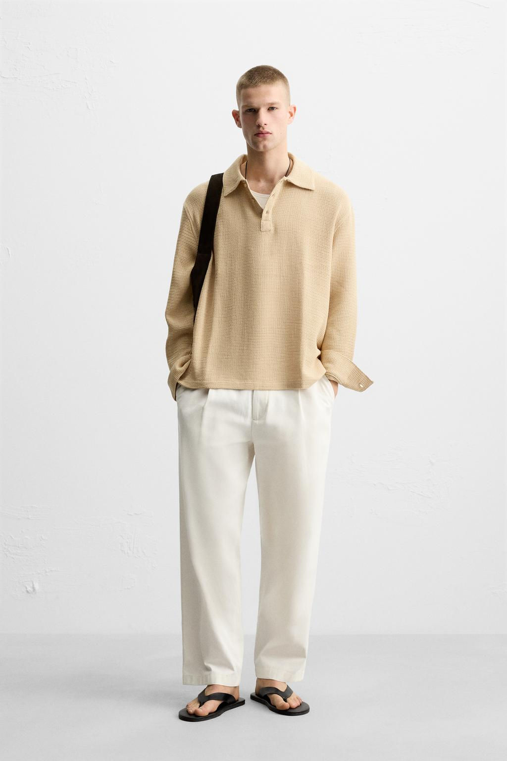 TEXTURED POLO SHIRT - Zara фото 9