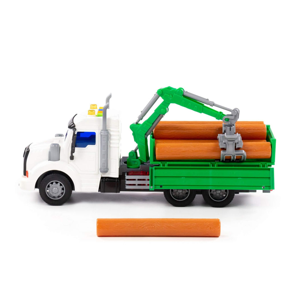 Профи, автомобиль бортовой с манипулятором инерционный (со светом и звуком) (зелёный) (в коробке) - Полесье фото 3