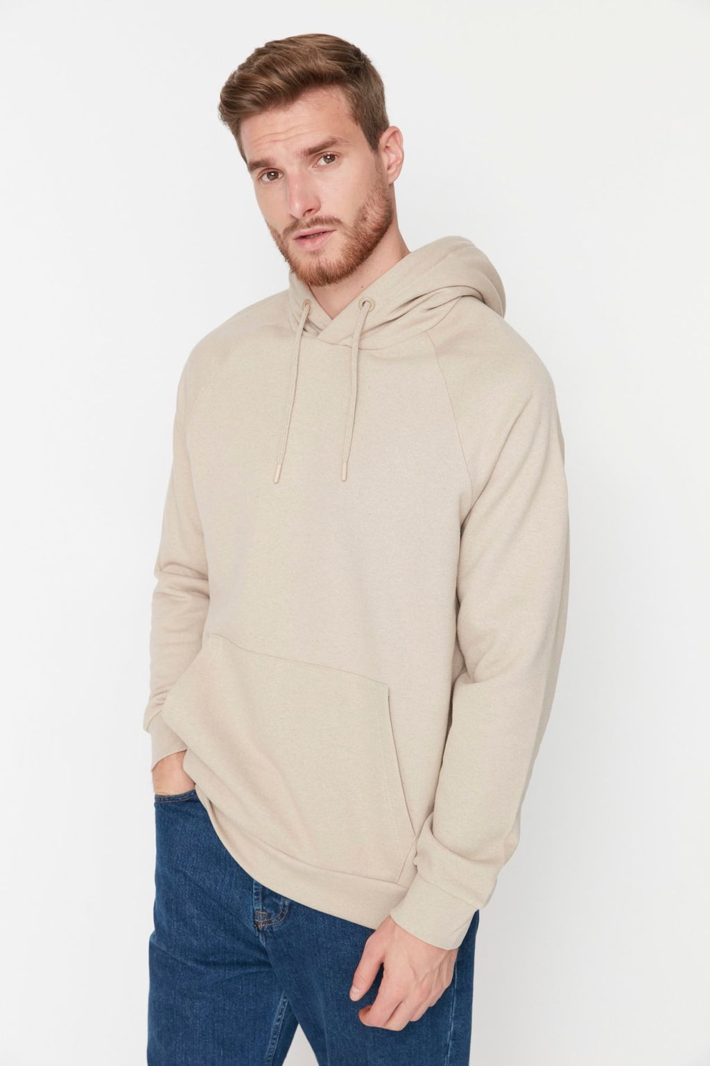 TRENDYOL MAN Gri Regular/Normal Kesim Kapusonlu Ici Polar/S?cak Tutan Sweatshirt TMNAW23SW00194 - Trendyolmilla фото 3